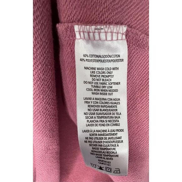 Calvin Klein Jeans Pink and White Cropped Graphic Hoodie - Picture 5 of 5